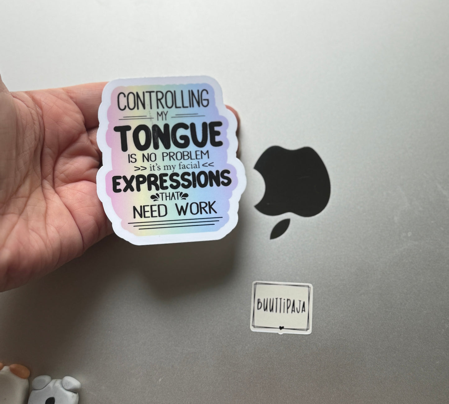 Controlling My Tongue Is No Problem | Hauska Vinyylitarra | Laminoitu Tarra