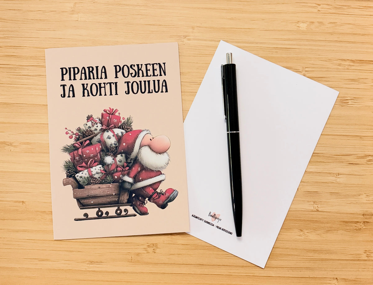 Piparia poskeen ja kohti joulua – joulukortti