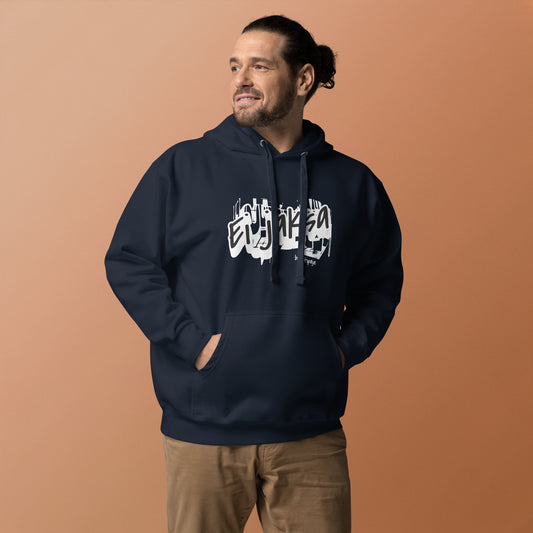 Naisten ja miesten huppari, jossa teksti ei jaksa