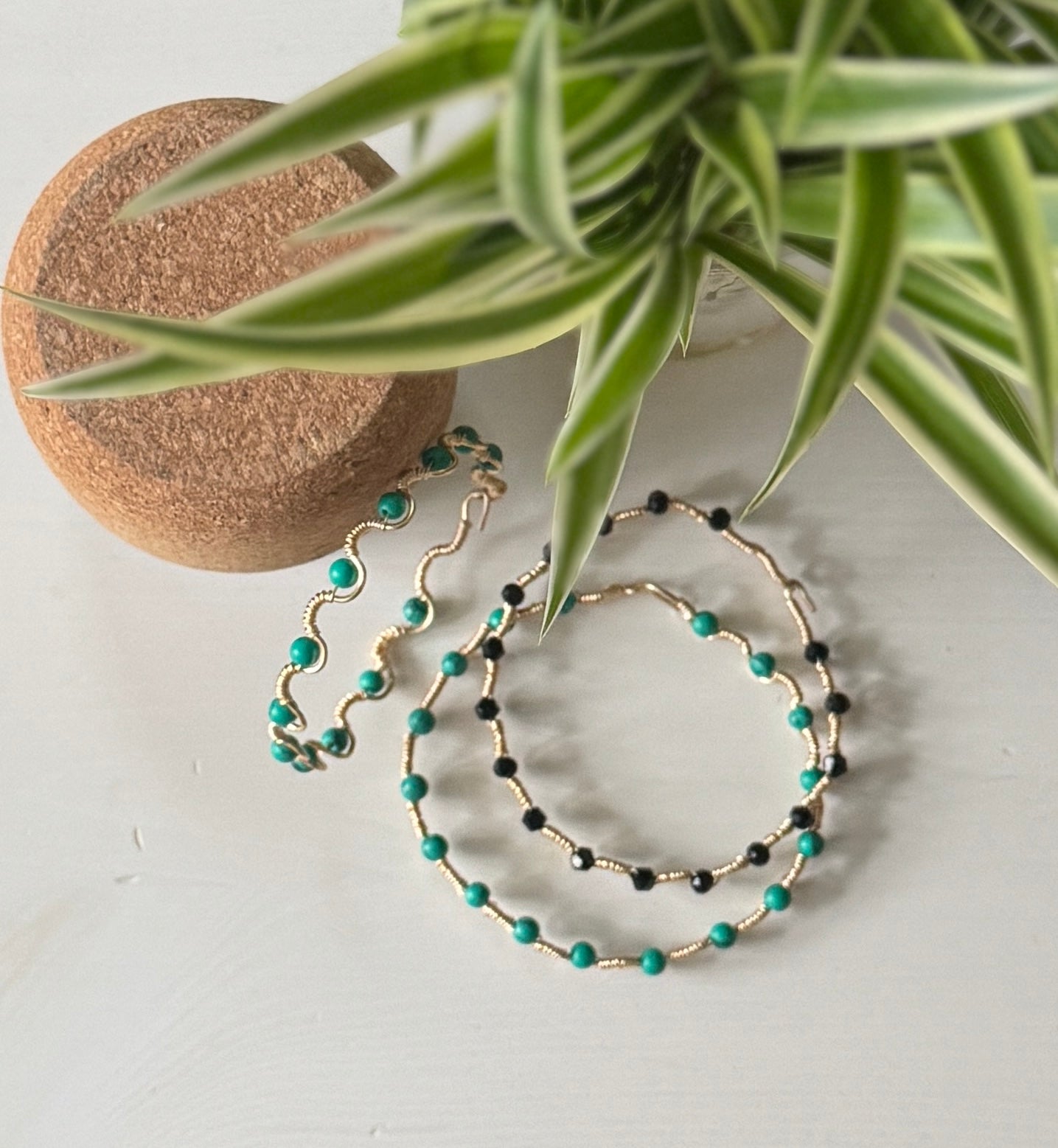 LOOM Bracelet – Green Turquoise (käsintehty rannekoru S–L)