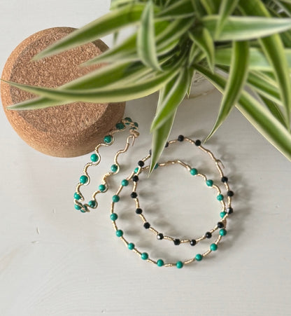 LOOM Bracelet – Green Turquoise (käsintehty rannekoru S–L)