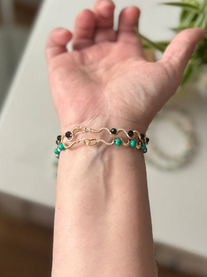 LOOM Bracelet – Green Turquoise (käsintehty rannekoru S–L)