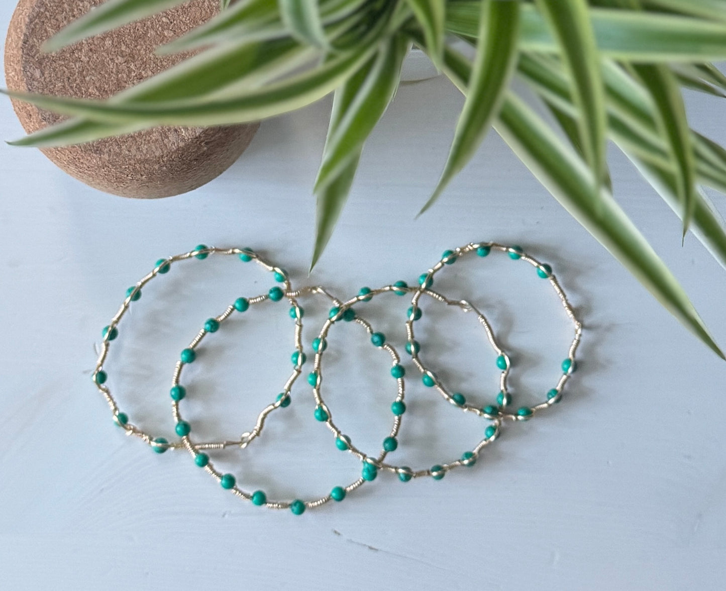 LOOM Bracelet – Green Turquoise (käsintehty rannekoru S–L)