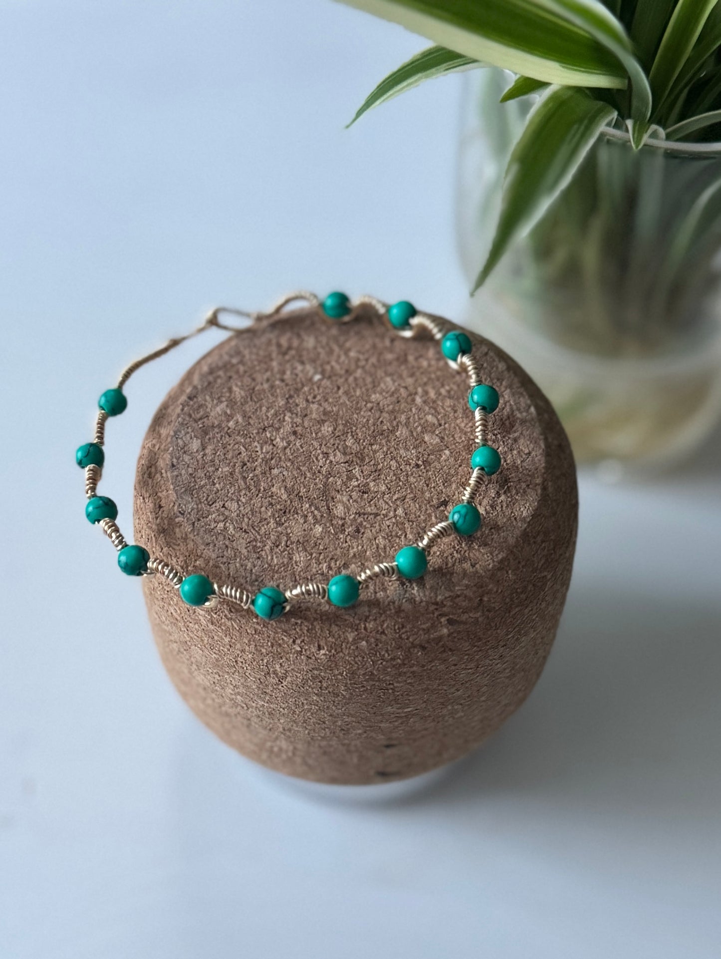 LOOM Bracelet – Green Turquoise (käsintehty rannekoru S–L)