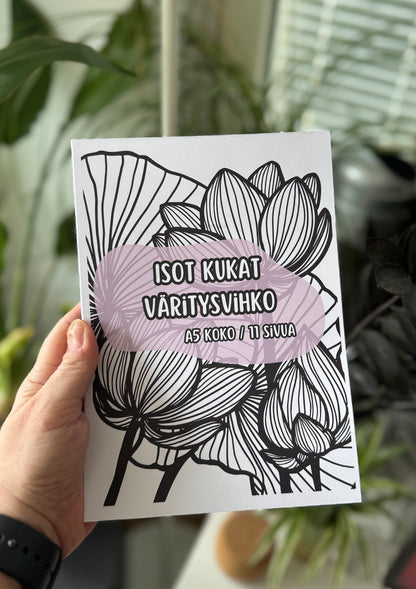 Iso kukka väritysvihko – A5 (11 sivua)
