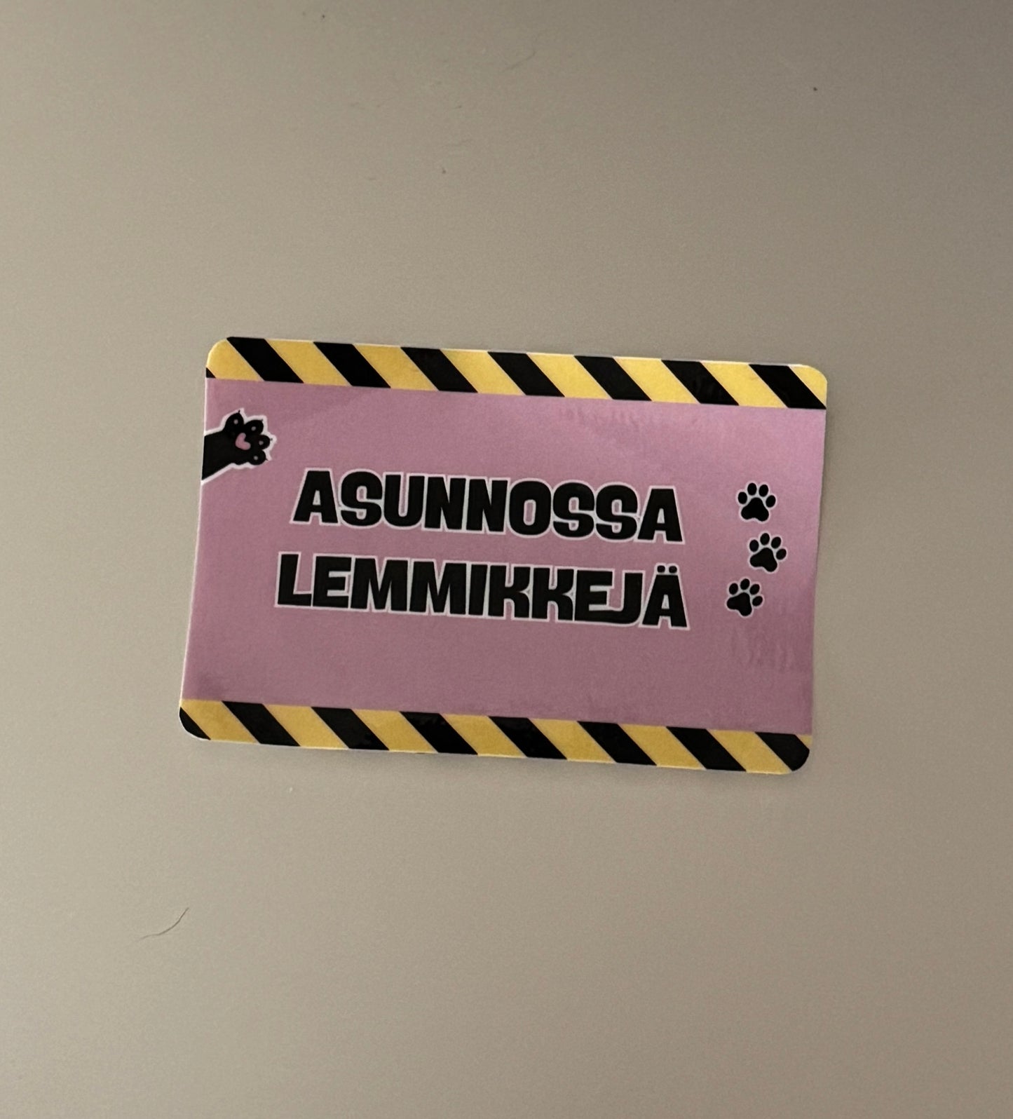 Asunnossa Lemmikkejä – Laminoitu vinyylitarra | lemmikkitarra kotiin | 6x9cm