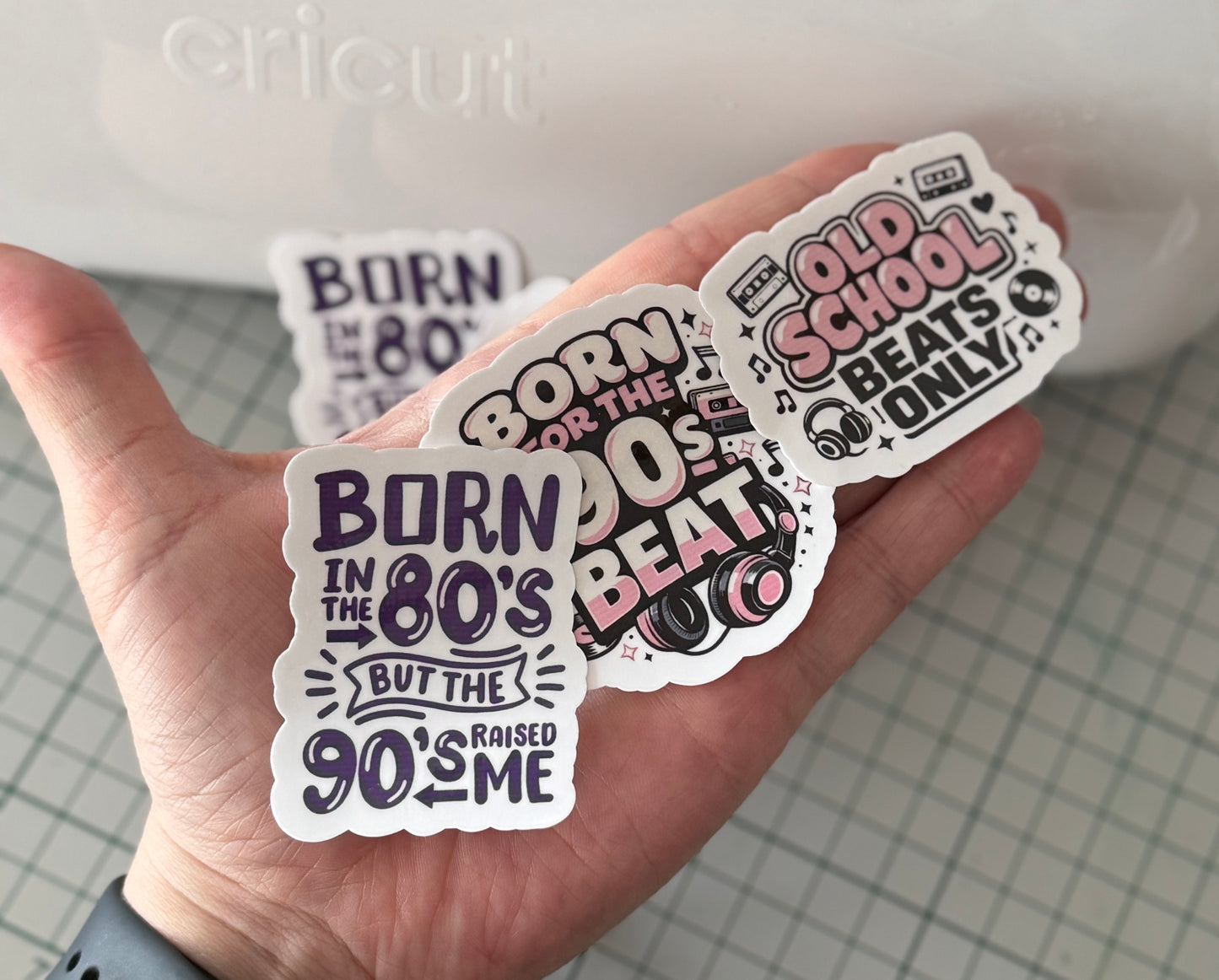 Retro Music Sticker Bundle – Laminoidut vinyylitarrat 90s & Old School | 1kpl tai 3kpl setti