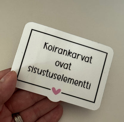 Koirankarvat ovat sisustuselementti – Laminoitu vinyylitarra 6–9 cm
