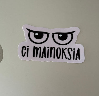 Ei mainoksia -tarra | Hauska laminoitu vinyylitarra postilaatikkoon, oveen tai työpisteelle 4,5 x 9 cm