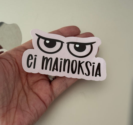 Ei mainoksia -tarra | Hauska laminoitu vinyylitarra postilaatikkoon, oveen tai työpisteelle 4,5 x 9 cm