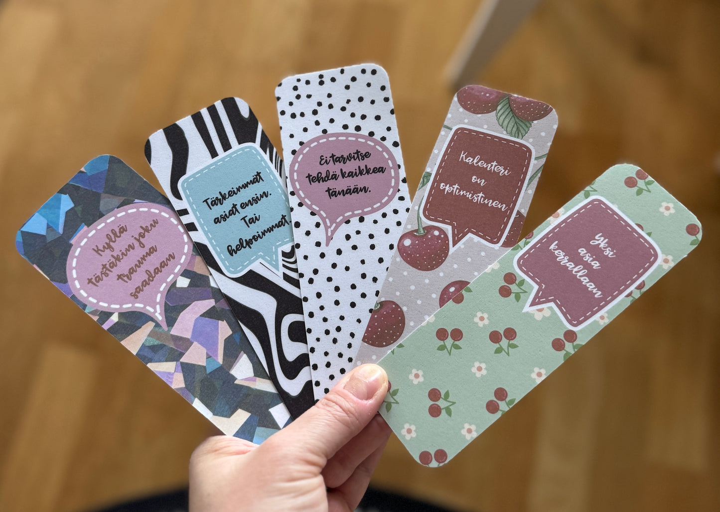Kalenterimerkit – 5 kpl käsintehty planner- ja kirjanmerkkisetti | Mattalaminoitu