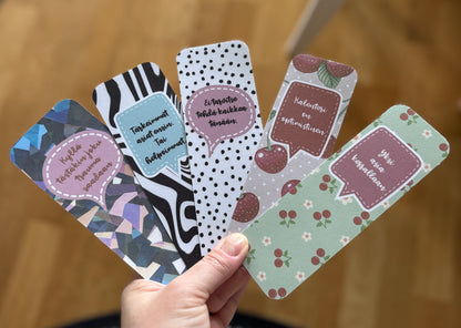 Kalenterimerkit – 5 kpl käsintehty planner- ja kirjanmerkkisetti | Mattalaminoitu