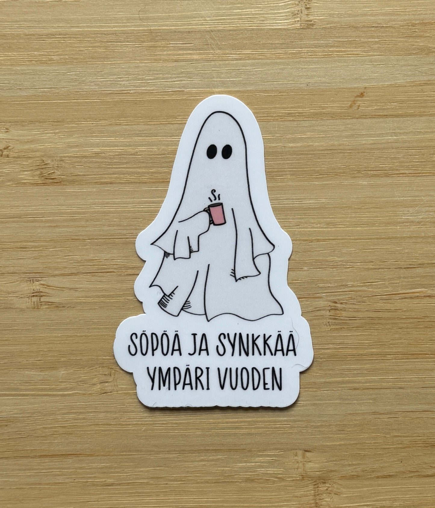 Söpöä ja synkkää ympäri vuoden – Laminoitu vinyylitarra haamujen ja Halloweenin ystäville | Vinyylitarra