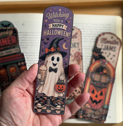 Halloween-kirjanmerkkisetti – 5 retrohenkistä kirjanmerkkiä