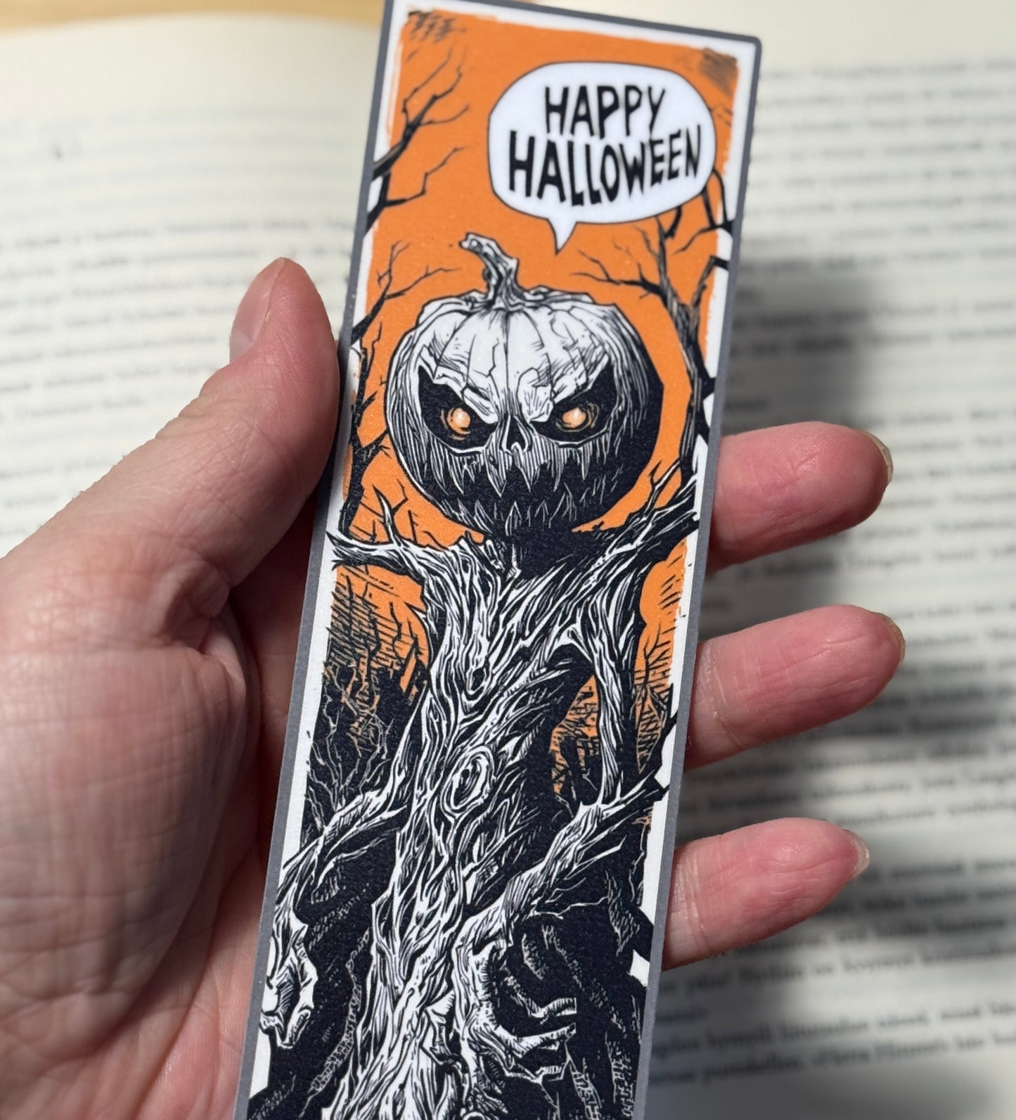Happy Halloween - Kirjanmerkki | Kurpitsahahmo