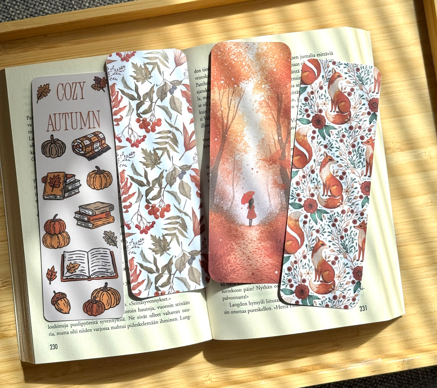 Syksyiset kirjanmerkit – 4 kpl setti | Cozy Autumn