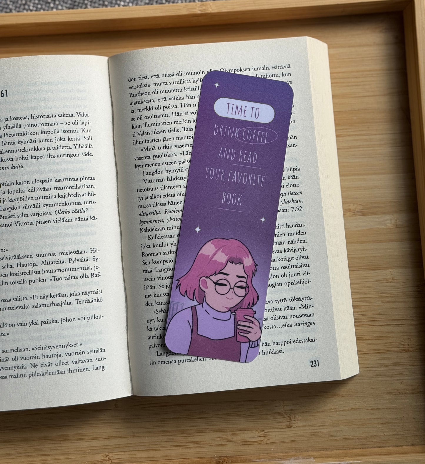 Coffee & Favorite Book – kirjanmerkki