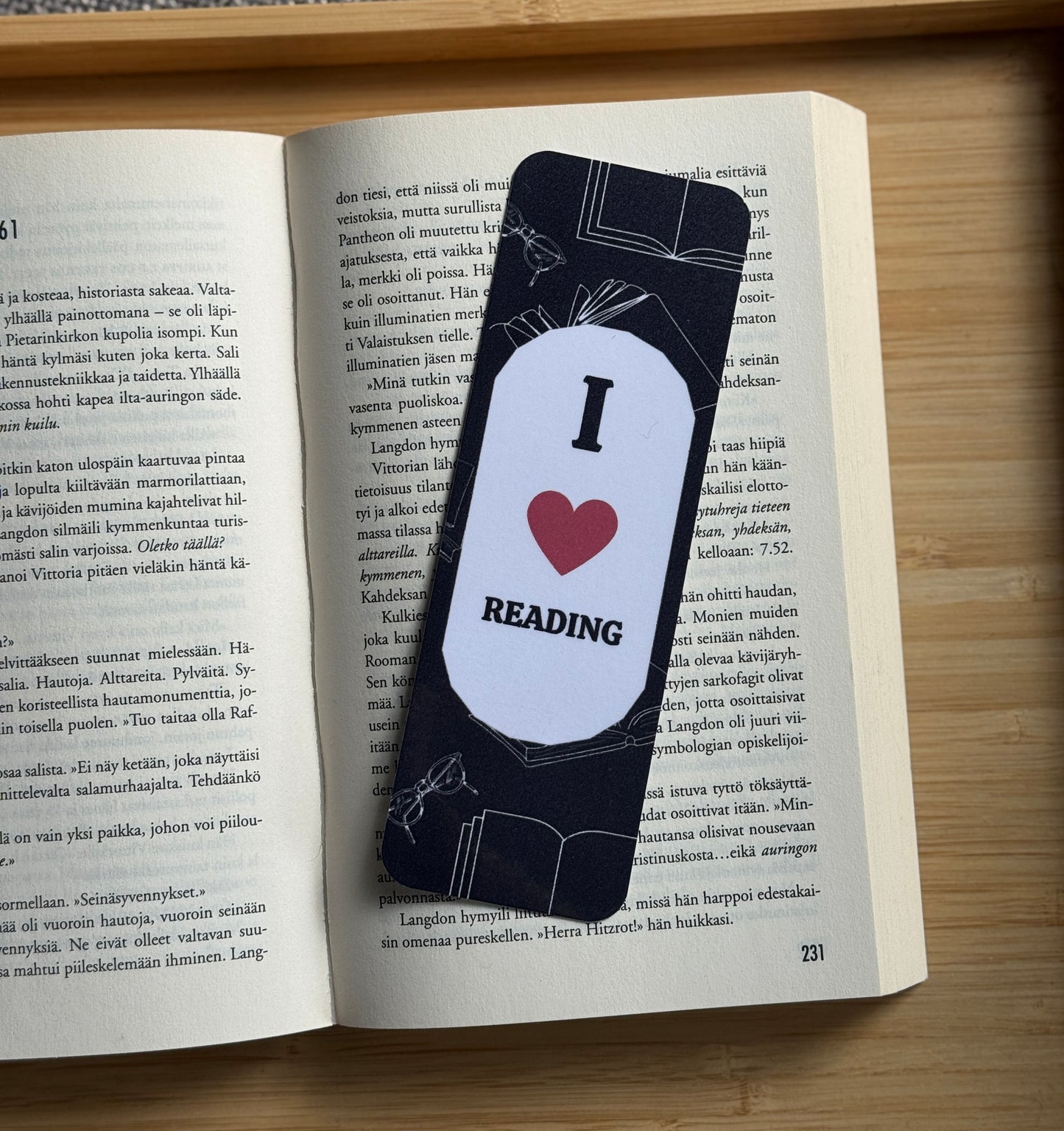 I ❤️ Reading – kirjanmerkki