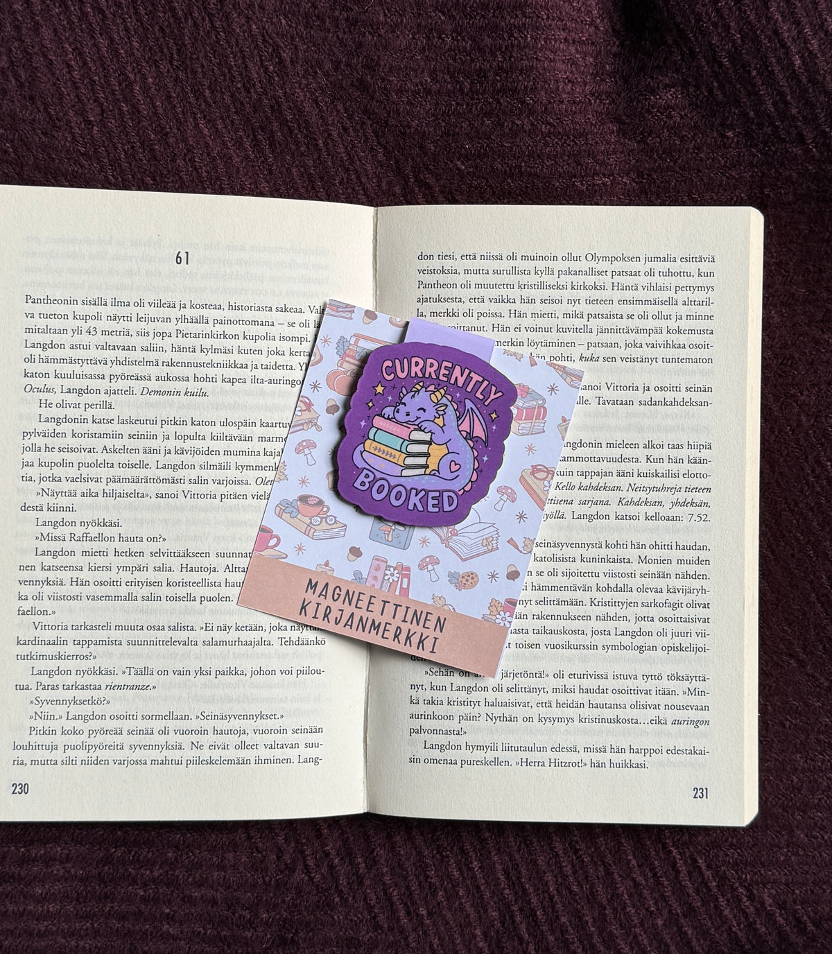Currently Booked – Magneettinen kirjanmerkki | Lohikäärme