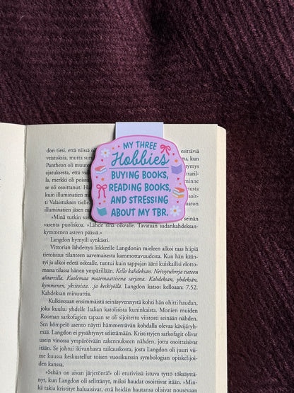 My Three Hobbies – Magneettinen kirjanmerkki | Book Lover