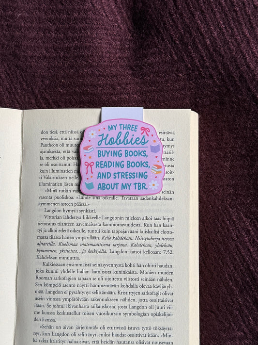 My Three Hobbies – Magneettinen kirjanmerkki | Book Lover