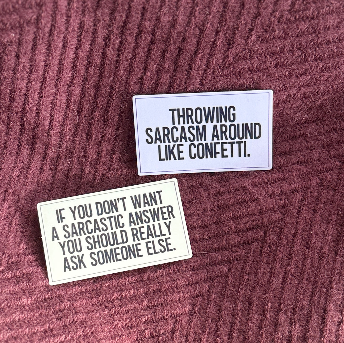 Sarcasm – 2 sarkastisen tarran setti | Vinyylitarrat