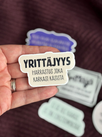 Yrittäjän tukiryhmä – 6 tarran setti | Yrittäjyyttä huumorilla