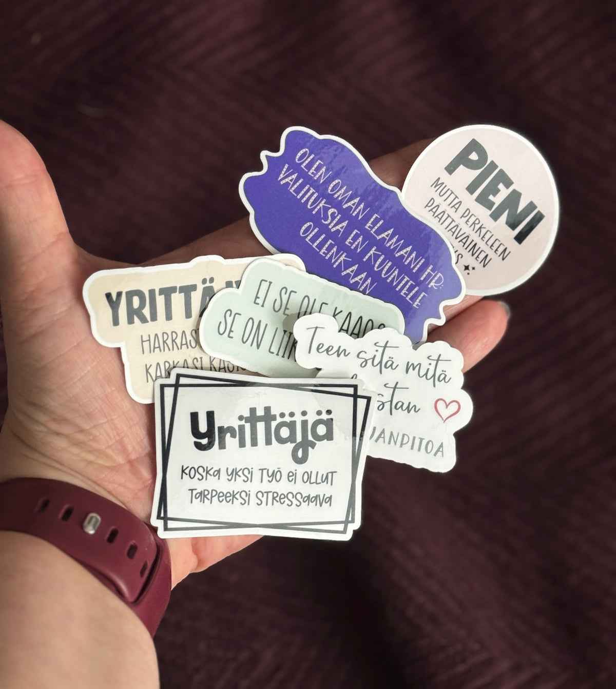 Yrittäjän tukiryhmä – 6 tarran setti | Yrittäjyyttä huumorilla