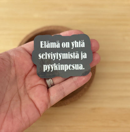 Elämä on yhtä selviytymistä ja pyykinpesua – vinyylitarra | Aikuisuus™️