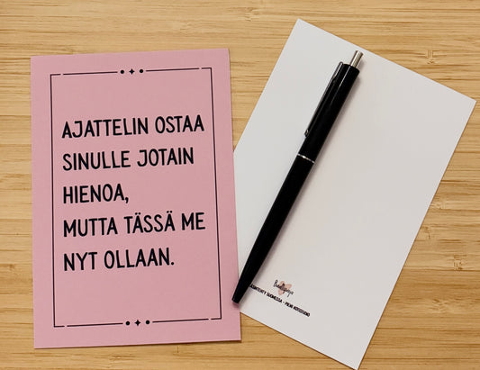 Ajattelin ostaa sinulle jotain hienoa – kortti
