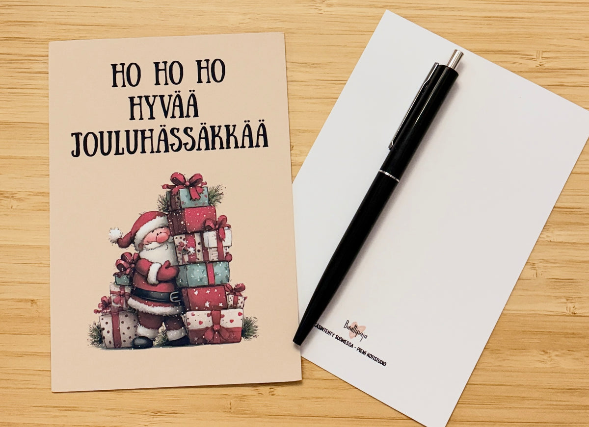 Ho ho ho hyvää jouluhässäkkää – joulukortti