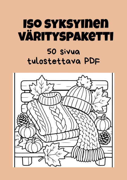 Sohva & Värikynät: Syksy | 50 syksyistä värityssivua – PDF