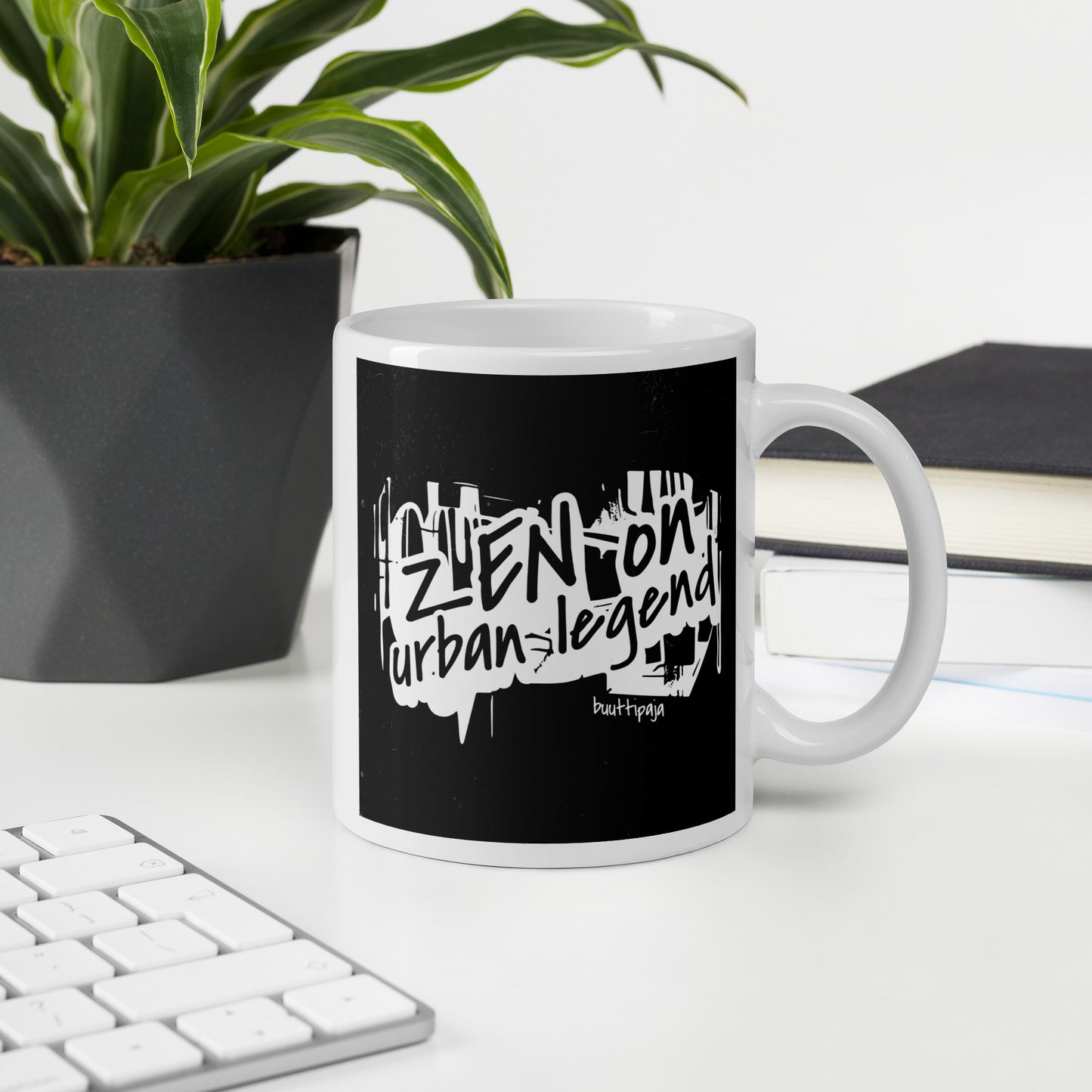 Musta huumori
Ironinen kahvimuki – ei zen, ei rauha, vain kahvi