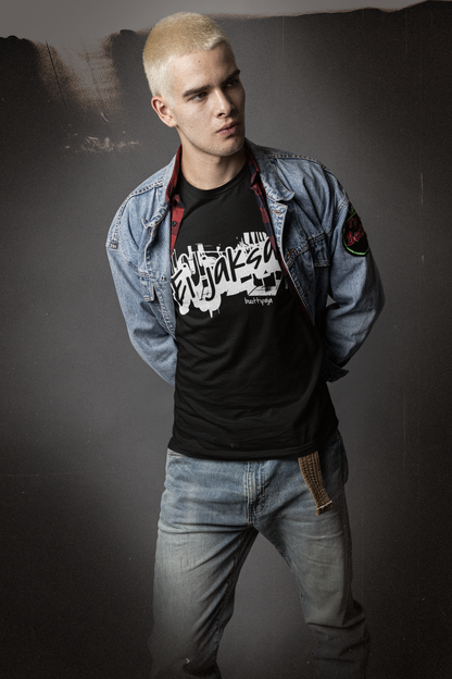 Grunge-fontilla varustettu burnout-paita – Ei jaksa