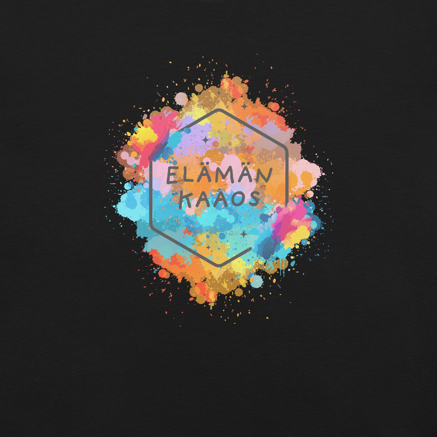 Elämän kaaos T-paita – värikäs selviytymispaita