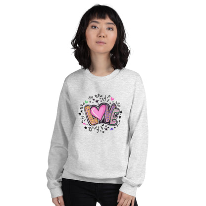 LOVE collegepaita – värikäs printti | unisex sweatshirt | Buuttipaja