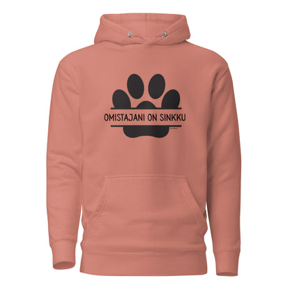 Hupparin etupuoli – Omistajani on sinkku, tassulogo